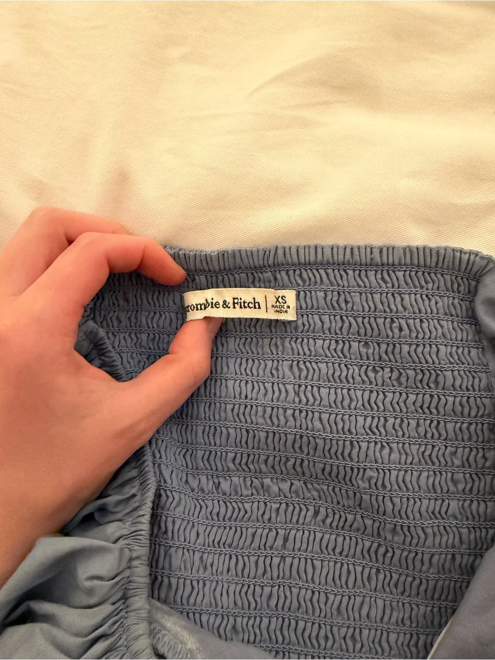 Abercrombie & Fitch Blue Puff-Sleeve Top